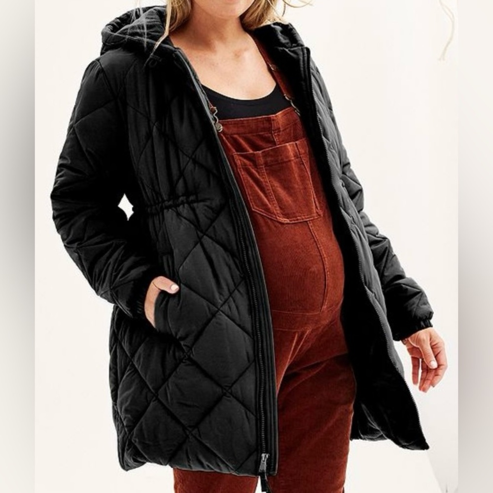 Maternity Sonoma Women's Black Quilted Jacket Coat